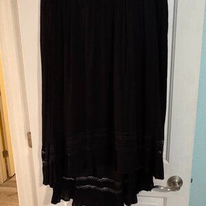 Torrid Black Flowy Skirt with Lace Hem, Size 3